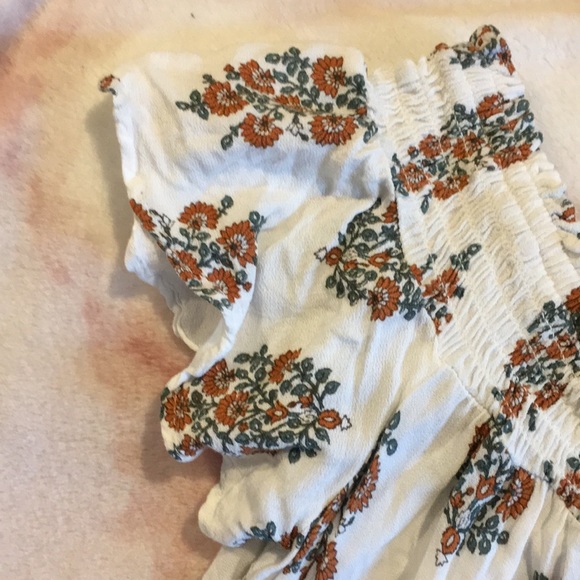 Exhilaration Bohemian Fringe Hem Peasant Blouse Size Medium Short Sleeve Resale - Picture 5 of 16